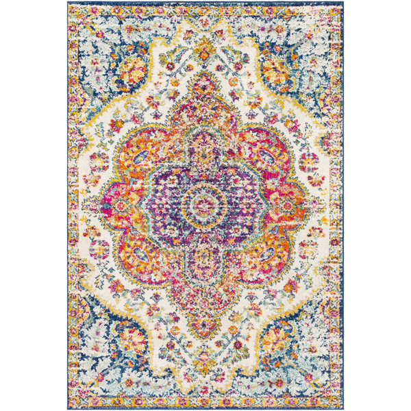 Bungalow Rose Belmont Oriental Pink/Saffron Area Rug & Reviews Wayfair